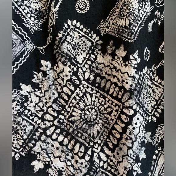 COLDWATER CREEK Floral Boho Midi Skirt Sz PS (6-8) Black White Paisley Lined NWT - Picture 5 of 8